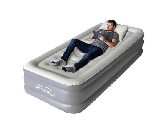 AeroRest Supreme Plush XL airbed 1 personne | 210 cm de long | Avec pompe électrique intégrée