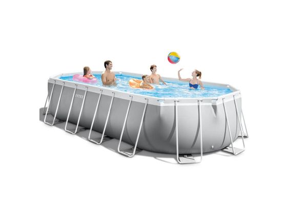 Piscine Intex 610 x 305 x 122 | Oval Prism Frame avec pompe à filtre