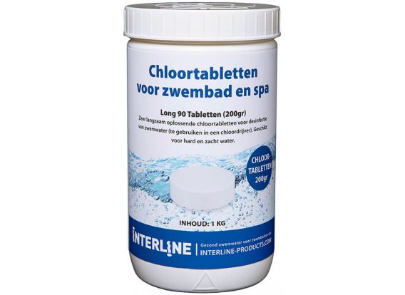Tablettes de chlore pour piscine | Long90 200grammes/1kg