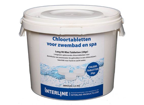 Tablettes de chlore pour piscine | Long90 20grammes/2.5kg