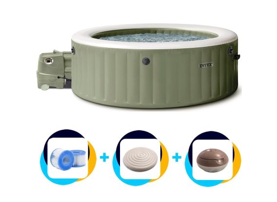 Intex PureSpa Bubble Massage Spa gonflable | 6 places | Vert olive