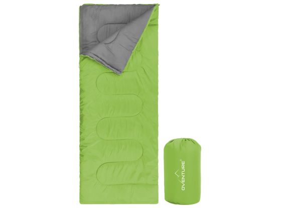 Sac de couchage Oventure SleepPlus - vert | Sac de couchage 3 saisons | Confortable jusqu'à 8 °C | Pour le camping, l'hébergement et les festivals