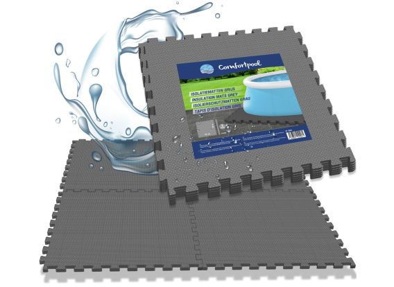 Comfortpool Carreaux de sol pour piscine gris - 15 pièces | Isolation et protection | Sous-couche de piscine | 50 x 50 cm