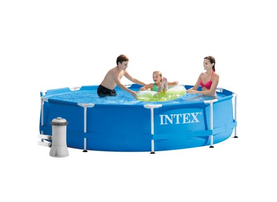 Piscine Intex ronde 366 x 76 | Cadre métallique avec pompe de filtration