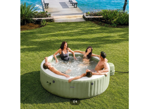 Intex PureSpa Bubble Spa  | 8-persoons |  Rond – Olijfgroen 