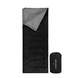 Sac de couchage Oventure SleepPlus - noir | Sac de couchage 3 saisons | Confortable jusqu'à 8 °C | Pour le camping, l'hébergement et les festivals