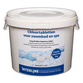 Tablettes de chlore pour piscine | Long90 20grammes/2.5kg