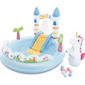 Centre de jeux pour piscine Intex Château de la licorne avec toboggan