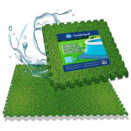 Dalles de sol pour piscine - 50 pièces | Impression gazon| Isolation et protection | Sous-couche pour piscine
