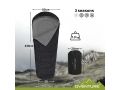 Sac de couchage momie Oventure SleepPlus - noir | Confort jusqu'à 6 °C | Léger et compact | Pour le camping et la randonnée