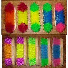 HKM Brosse à cheval, couleurs néon, assorties, 15 cm