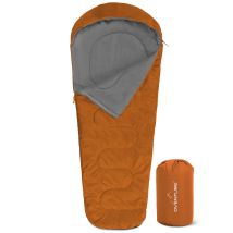Sac de couchage momie Oventure SleepPlus - rouge | Confort jusqu'à 6 °C | Léger et compact | Pour le camping et la randonnée