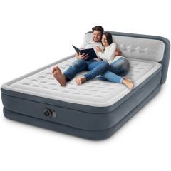 Matelas Gonflable 1 Personne Avec Pompe à Pied Intégrée Outbee - Compact, Léger, Oreiller Intégré - Noir
