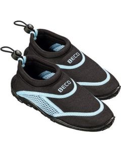 Chaussures d'eau en néoprène BECO pour enfants, noir/bleu clair, taille 27