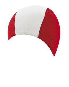 BECO bonnet de bain pour hommes, en polyester, rouge/blanc/rouge