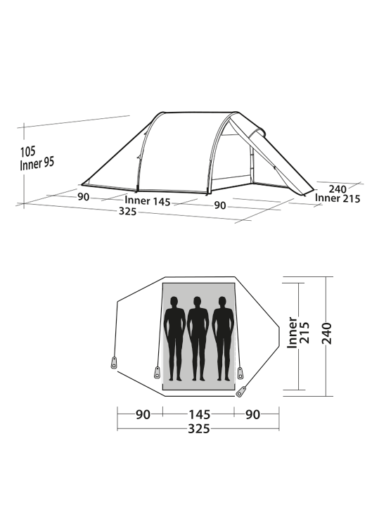 Disposition de la tente Energy 200 compacte
